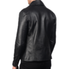 Black Biker Leather Jacket - Image 2