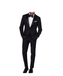 men's black peak lapel tuxedo