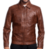 Brown Leather Jacket For Men - Image 3