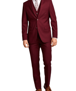 Maroon 3 Pieces Suit for Male's