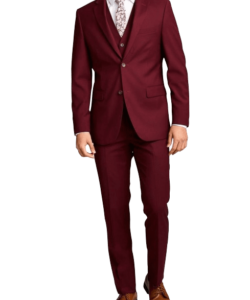 Maroon 3 Pieces Suit for Male's