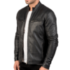Mens Black Sheepskin Leather Jacket - Image 3