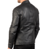 Mens Black Sheepskin Leather Jacket - Image 2