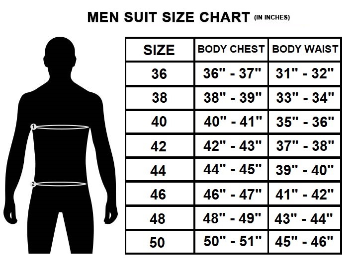 Men's Jeans & Trousers Size Chart