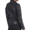 Women's Black Biker Leather jacket - Image 3