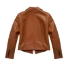 mens brown faux leather biker jacket