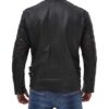 Men's Cafe Racer Style Leather Black Jacket - Image 4