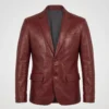 Brandon Tan Men's Leather Blazer Jacket