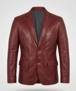 Brandon Tan Men's Leather Blazer Jacket