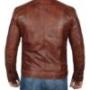 Austin Cafe Racer Cognac Brown Leather Jacket - Image 5