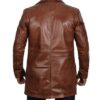 Men's Santiago Distressed Leather Car Coat Tan - Image 4