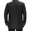 Glen Men's Black Quilted Leather Car Coat - Image 4