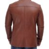 Brandon Tan Men's Leather Blazer Jacket - Image 5