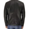 Dodge Men's Black Cafe Racer Lambskin Leather Jacket - Image 4