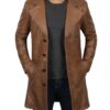 Bryson Brown Leather Car Coat