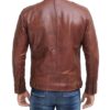 Dodge Cafe Racer Men's Leather Cognac Jacket - Image 4