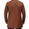 Bristol Men's Vintage Cognac Leather Car Coat - Image 4