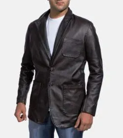 Men's Leather Blazer