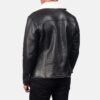 White Shearling Black Leather Jacket