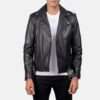 black double rider leather jacket