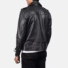 Men's Black Double Rider Leather Jacket - Image 5