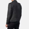 Men's Distressed Black Double Rider Leather Jacket - Image 4