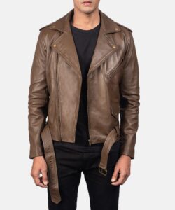 Men's Mocha Double Rider Leather Jacket