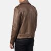 Men's Mocha Double Rider Leather Jacket - Image 4