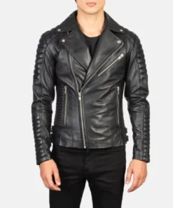 leather double rider jacket