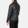 leather double rider jacket back