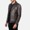 men's coffee brown leather jacket