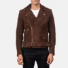 suede jacket with zipper detail