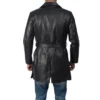 Cowhide Men's Black Leather Coat - Image 4