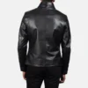 Cowhide Men's Black Leather Peacoat - Image 4