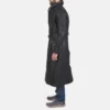 Cowhide Men's Black Leather Trench Coat - Image 5