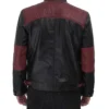 John Men's Black and Maroon Quilted Cafe Racer Leather Jacket - Image 2