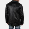 Black Leather Men's Coat - Image 4