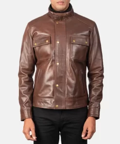 Brown-Leather-Biker-Jacket-