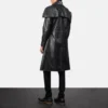 Cowhide Men's Classic Black Leather Duster - Image 3