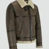 Men’s Bomber Air Force Shearling Brown Leather Jacket - Image 2