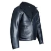 Men’s Bomber Black Sheepskin Leather Shearling Jacket - Image 3