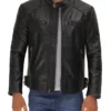 Vintage Distressed Retro Leather Jacket for Bikers - Image 2