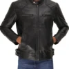 Vintage Distressed Retro Leather Jacket for Bikers - Image 3