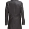 Women Distressed Dark Brown Leather Coat - Image 4