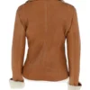 Women’s Bomber Ten Brown Fur Shearling Jacket - Image 2