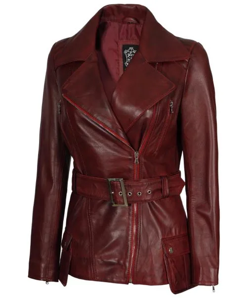 Womens-Asymmetrical-Fitted-Burgundy-Leather-Jacket