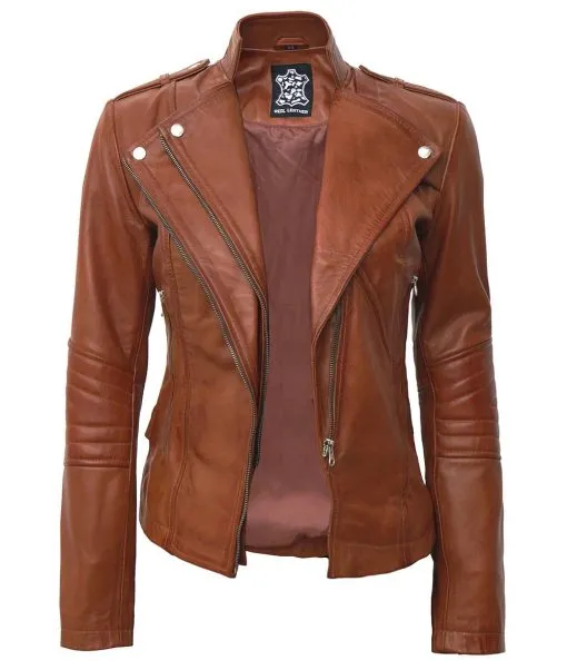 Womens-Asymmetrical-Brown-Moto-Leather-Jacke