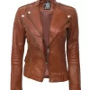 brown leather motorcycle jacket