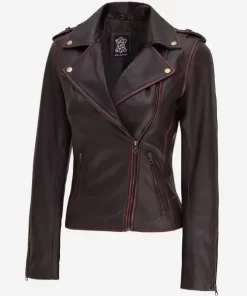 Womens-Dark-Brown-Moto-Leather-Jacket-