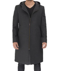 modern fit mens grey wool coat